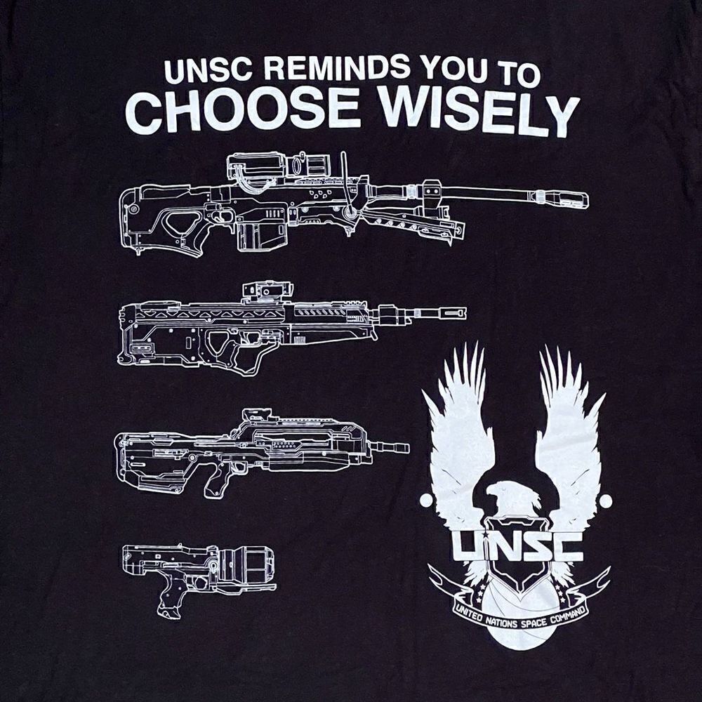 ’15 Halo ‘Usnc Reminds You To Choose Wisely’ Black Graphic Tee Shirt / Size L — image 3 of 4